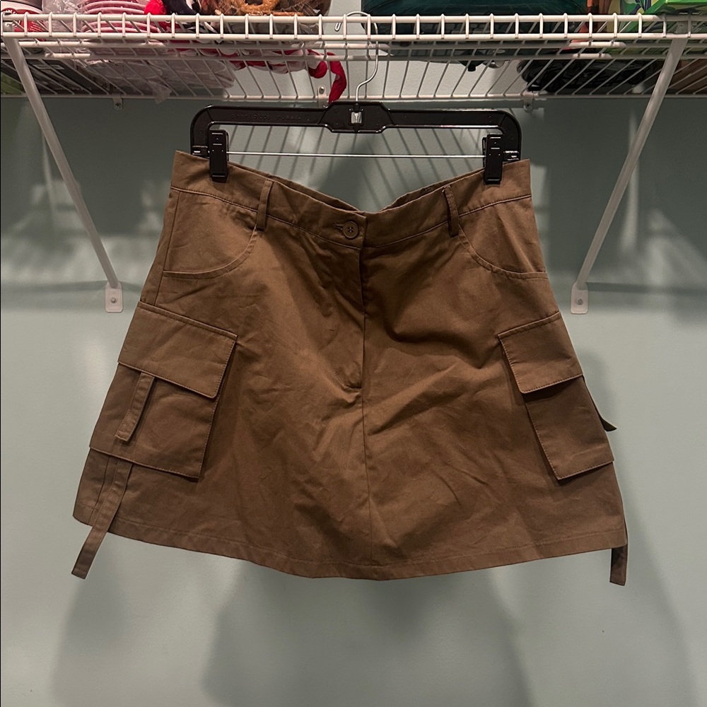 NWT Khaki olive Green Woven Skirt - Picture 2 of 6